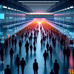 A dashboard showing crowd density heatmaps in an airport terminal.